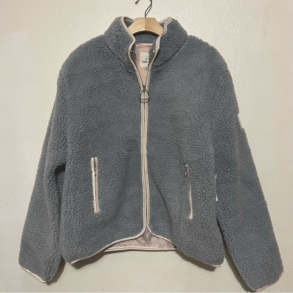 Ivory Ella sherpa jacket full zip NWT